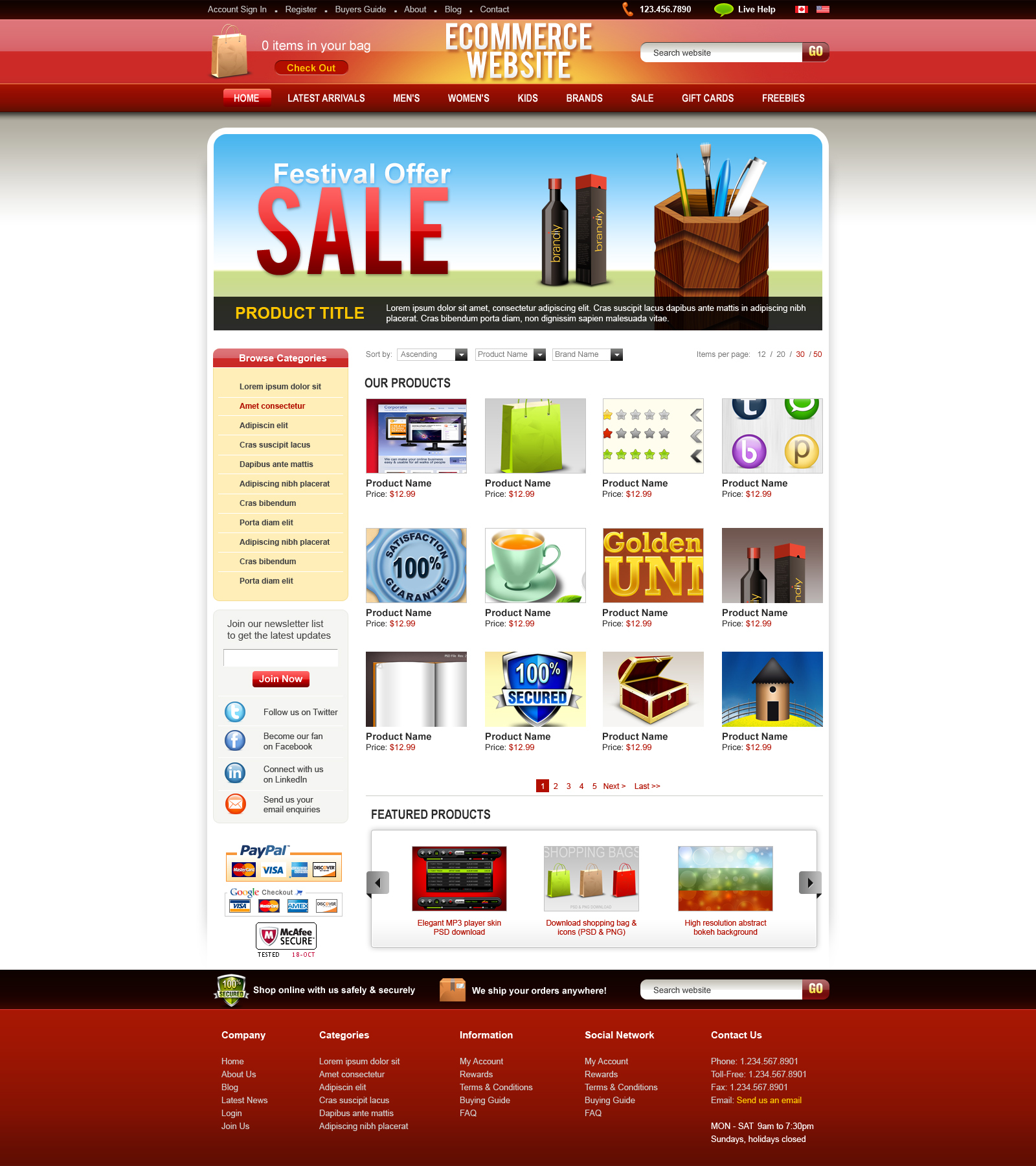 E Commerce Website Template