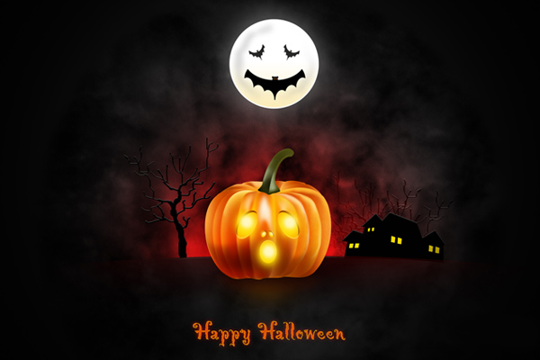 Halloween wallpaper for desktop iPad iPhone PSD icons included 