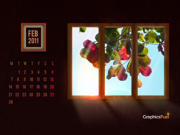 Desktop Wallpaper Calendar February 2011. calendar for February 2011