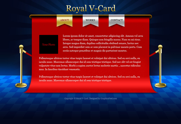 High Quality V-Card website PSD templates