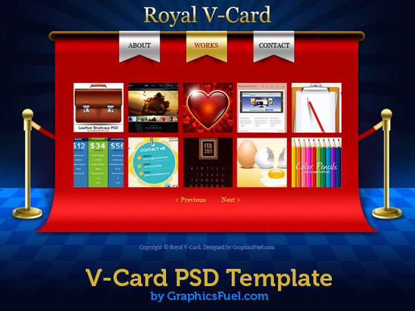 High Quality V-Card website PSD templates