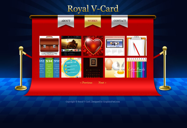 High Quality V-Card website PSD templates