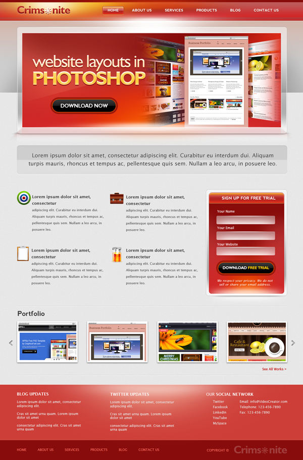 New Corporate website PSD template Free