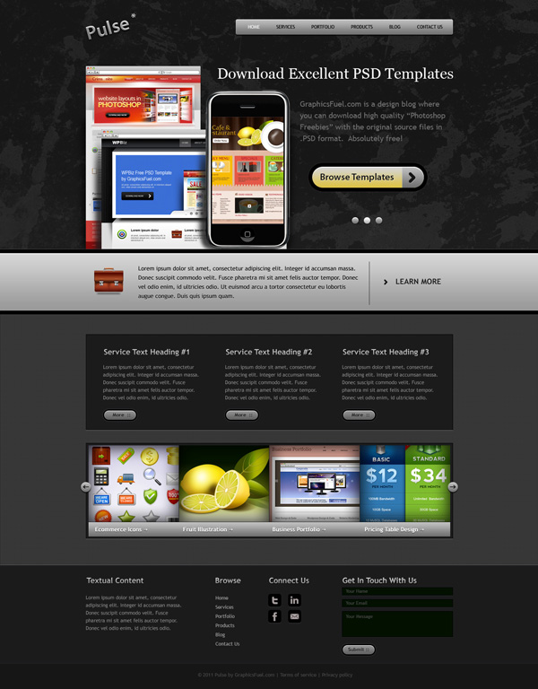 Fresh Website Template PSD Pack