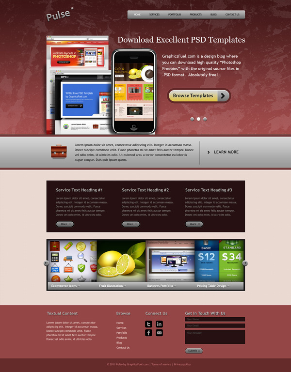 Fresh Website Template PSD Pack