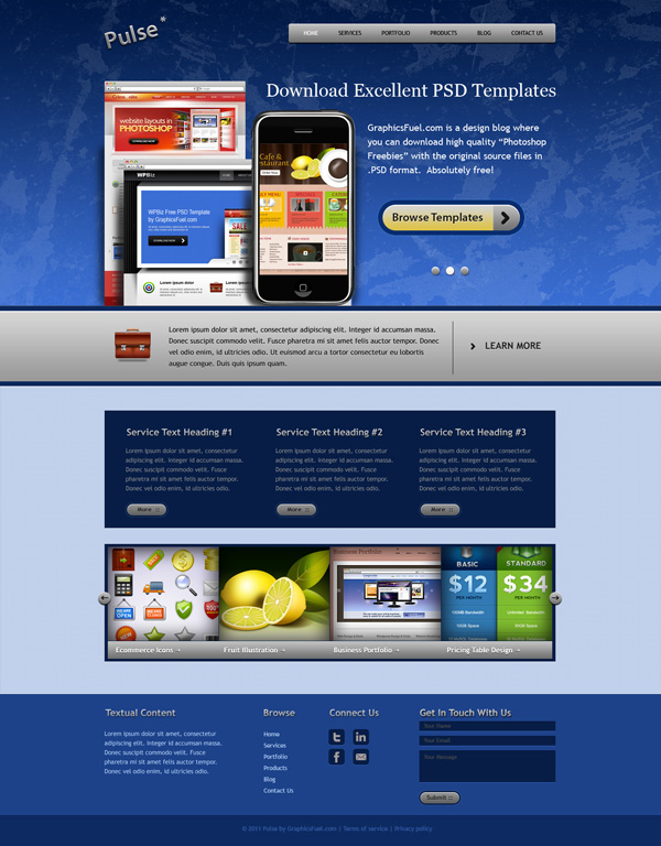 Fresh Website Template PSD Pack