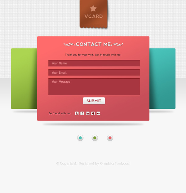 V-Card Minimal website PSD templates Free