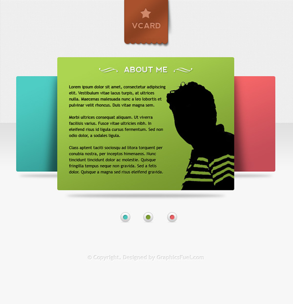 V-Card Minimal website PSD templates Free