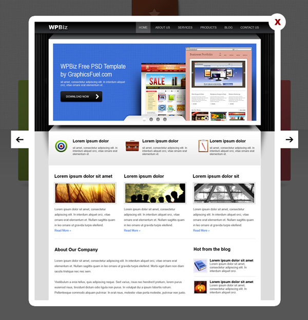 vcard-minimal-preview V-Card Minimal website PSD templates Free