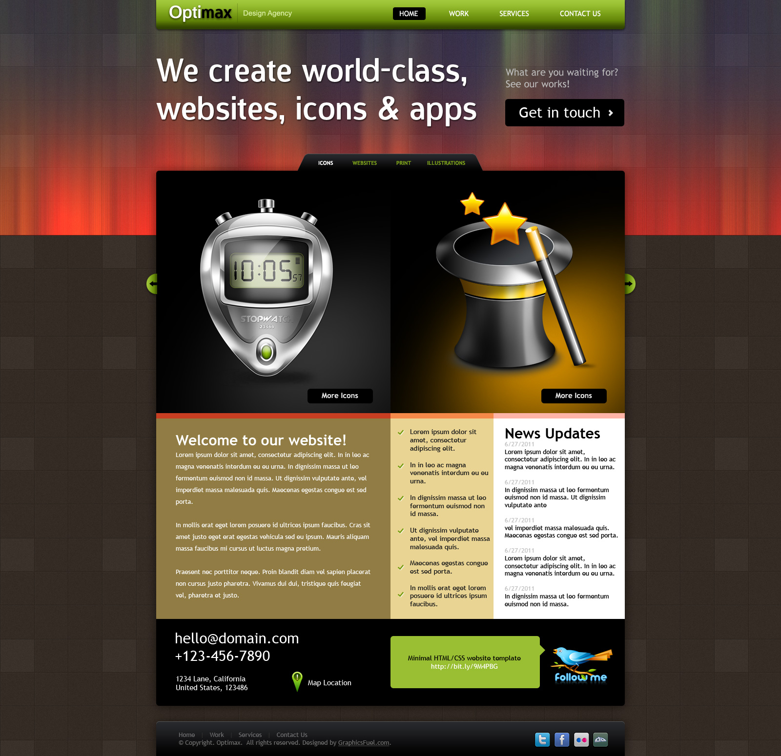 Corporate design agency website design psd