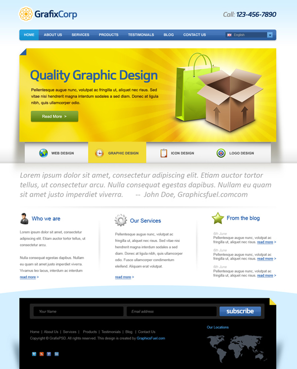 New High Quality Corporate Website PSD template