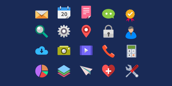 20 Flat Icon PSD