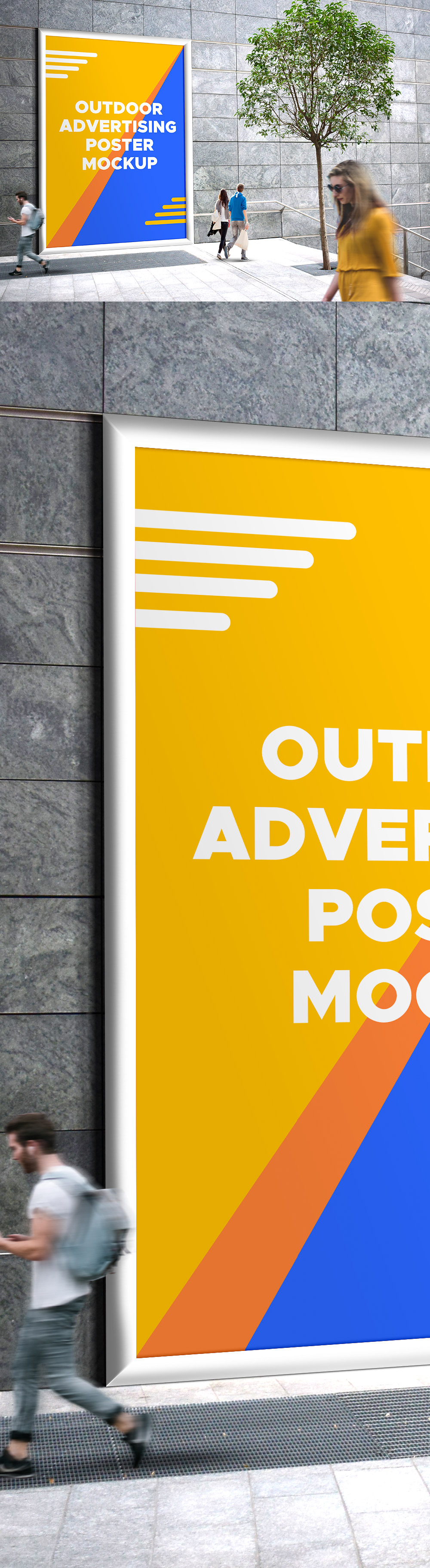 Outdoor Advertising Poster Mockup PSD - GraphicsFuel