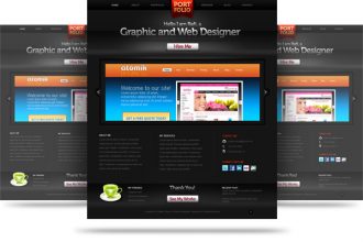Creative portfolio website PSD template - GraphicsFuel