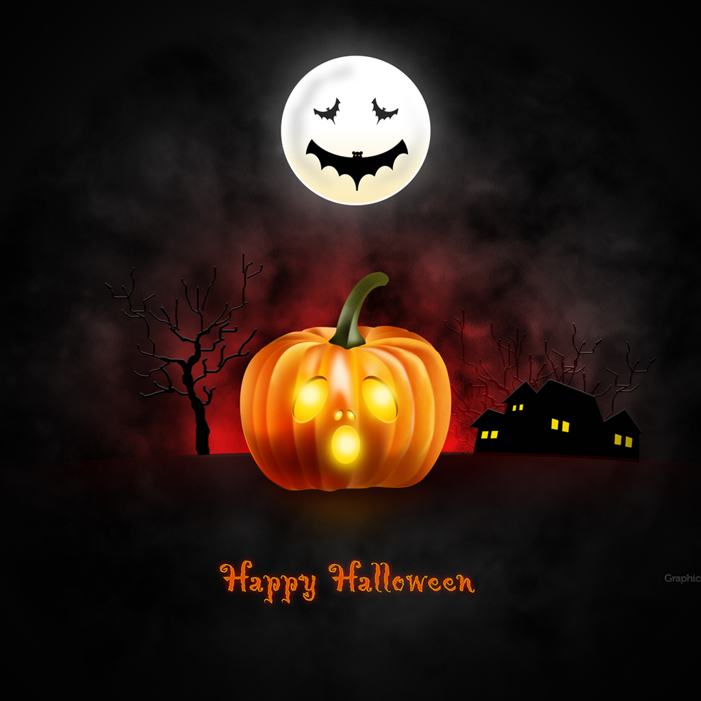 Halloween wallpaper for desktop, iPad & iPhone (PSD & icons included