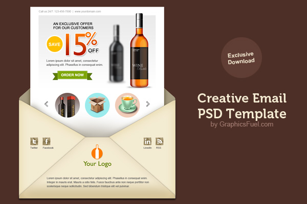 Creative Email Newsletter Psd Template Graphicsfuel