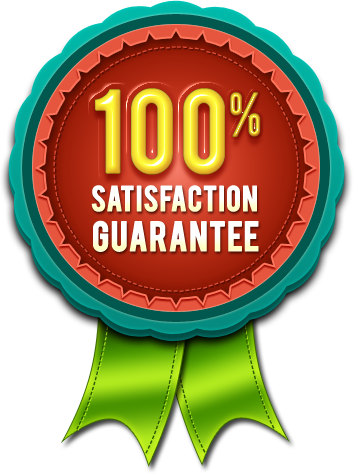 100% satisfaction guarantee badge & seal (PSD) - GraphicsFuel