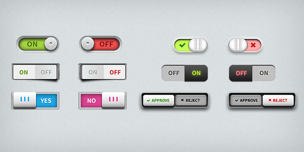 Realistic switch toggle buttons set or tree Vector Image