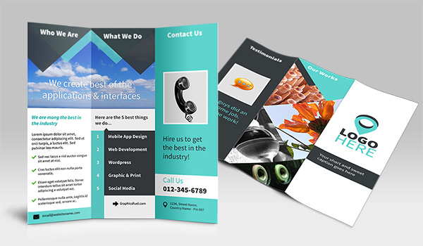 Tri-Fold Brochure PSD Mockup - GraphicsFuel