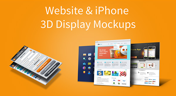 Download Website & iPhone 5 3D Display Mockups Vol.1 (PSD) - GraphicsFuel