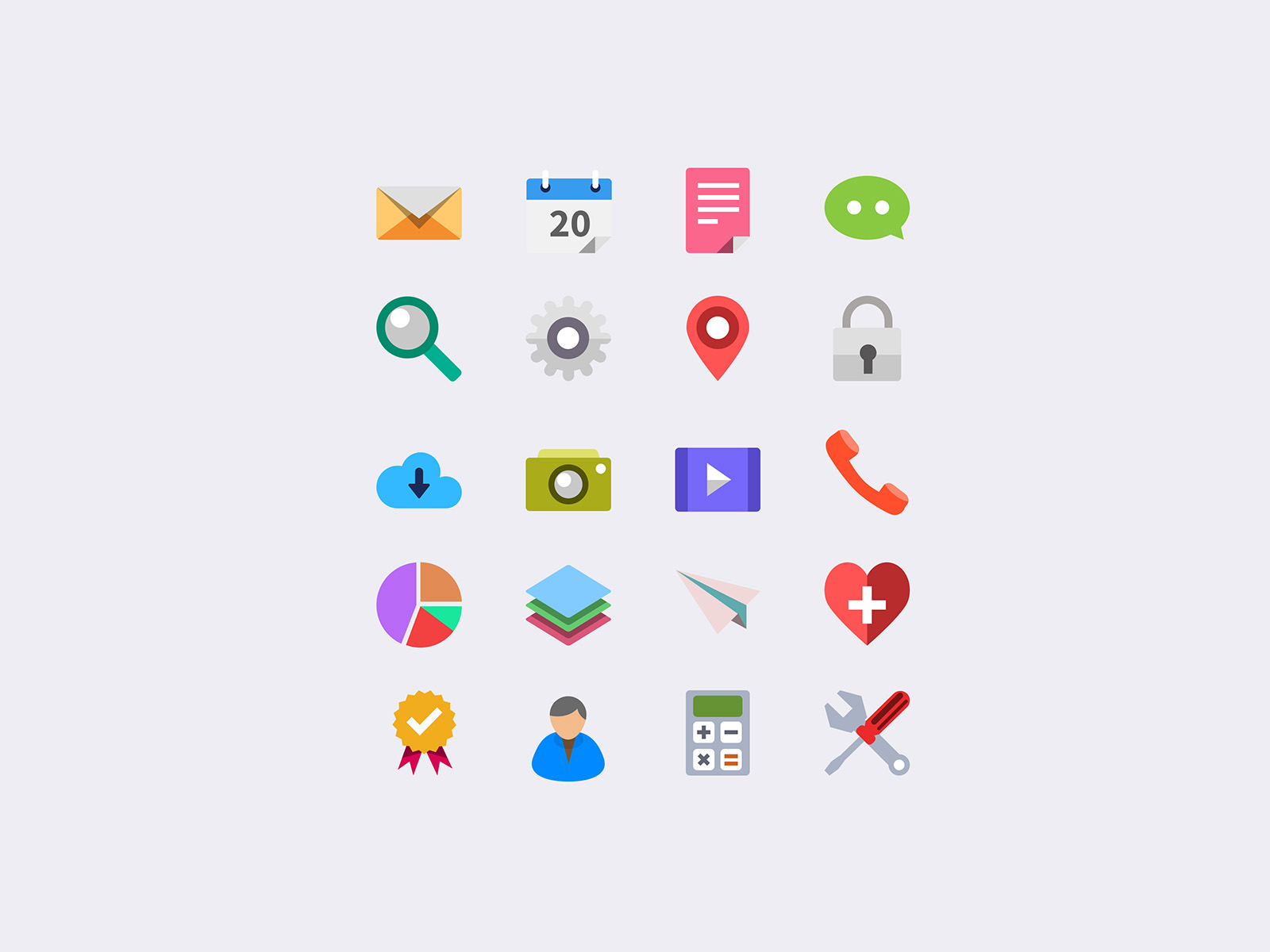 20 Modern Flat Icons - Flat Icons