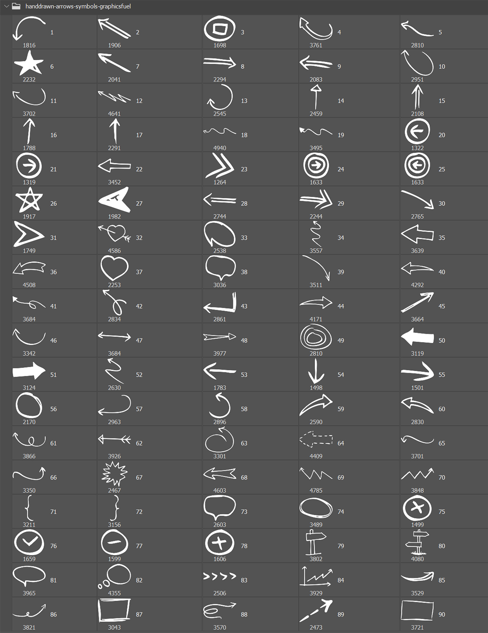 Arrows and symbols Photoshop brushes