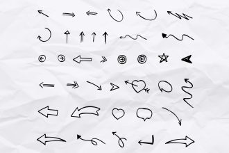 Hand drawn arrows and symbols brushes