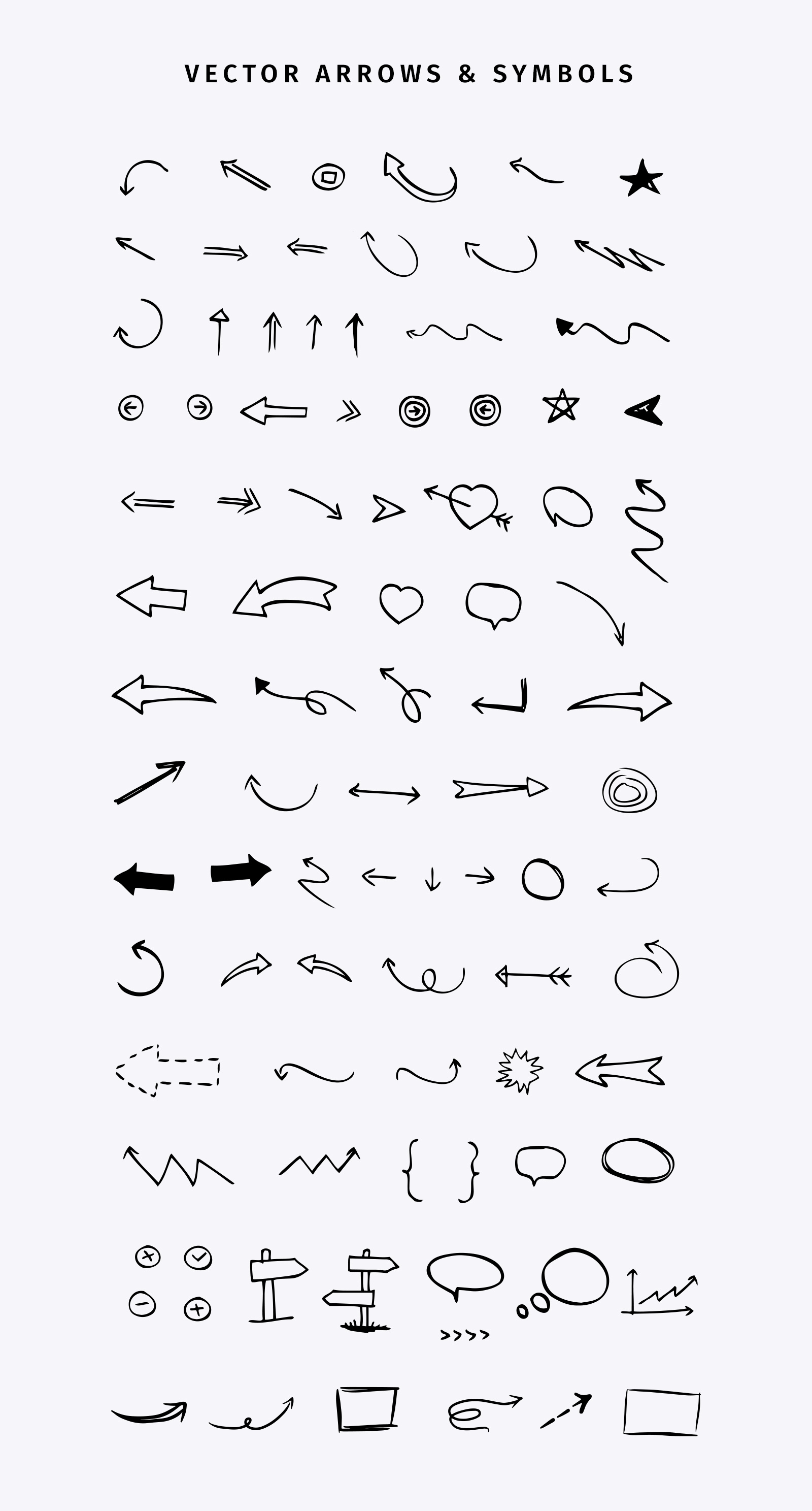 Han drawn arrows and symbols brushes
