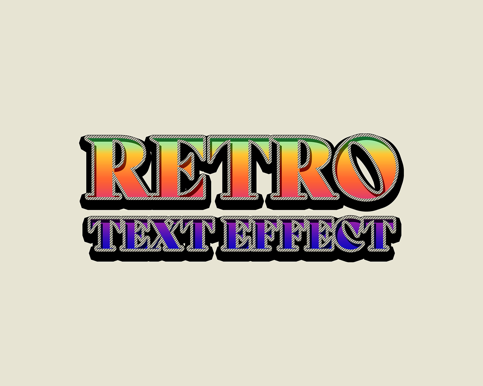 Photoshop retro text effect