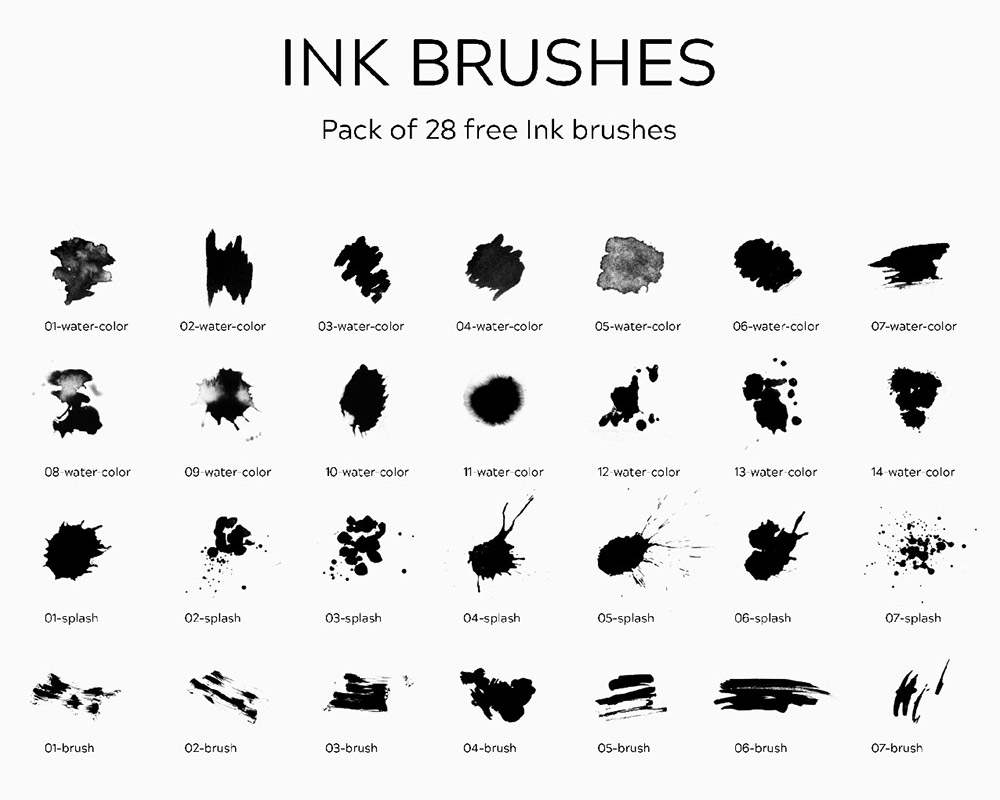 Free Ink Brushes for Photoshop