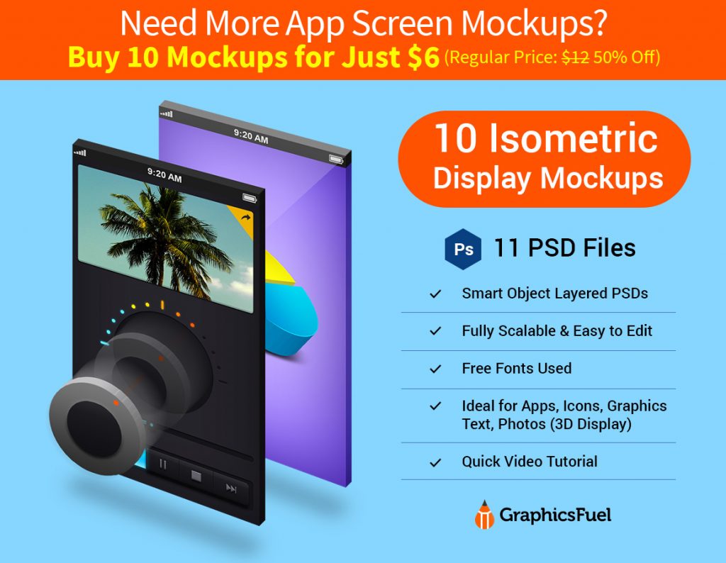 Isometric 3D Display Mockup