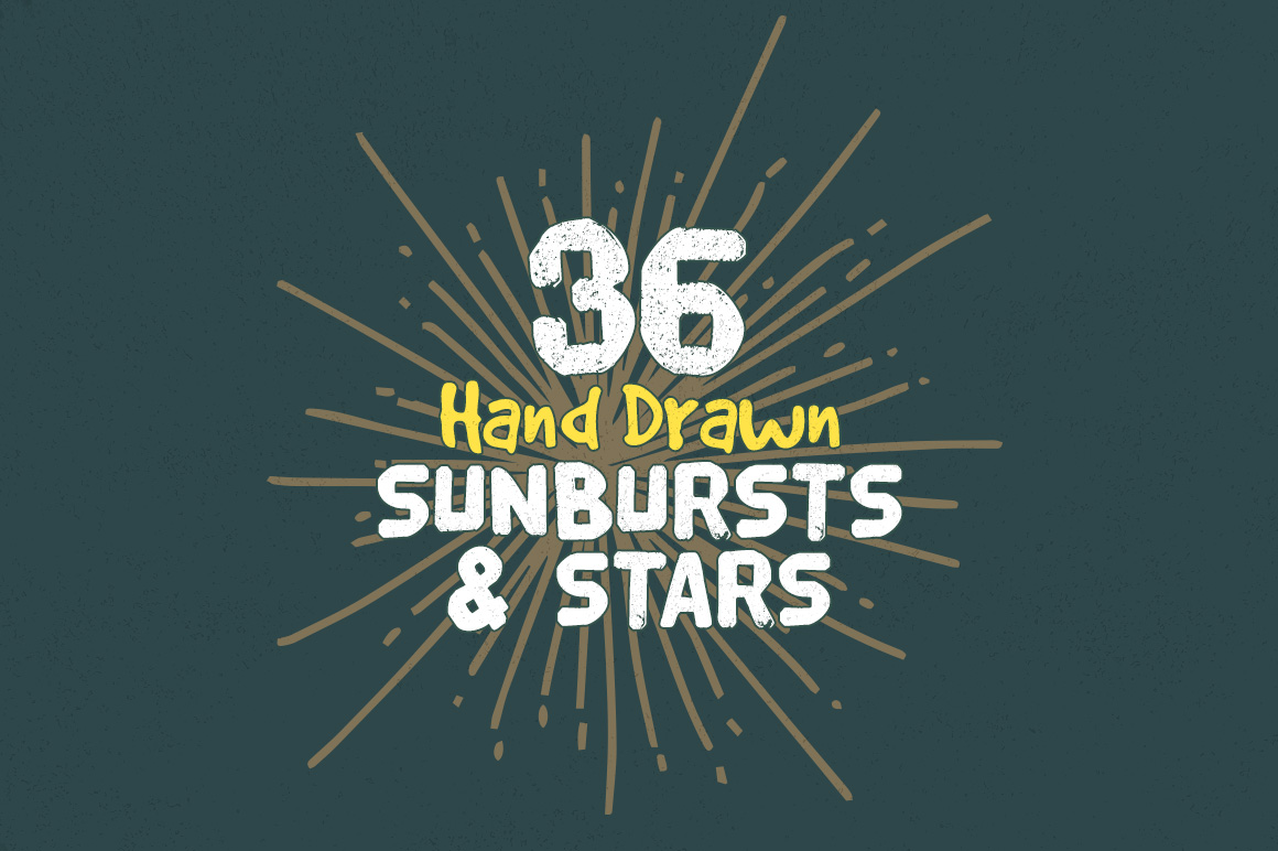 Hand Drawn Sunbursts & Stars Vectors