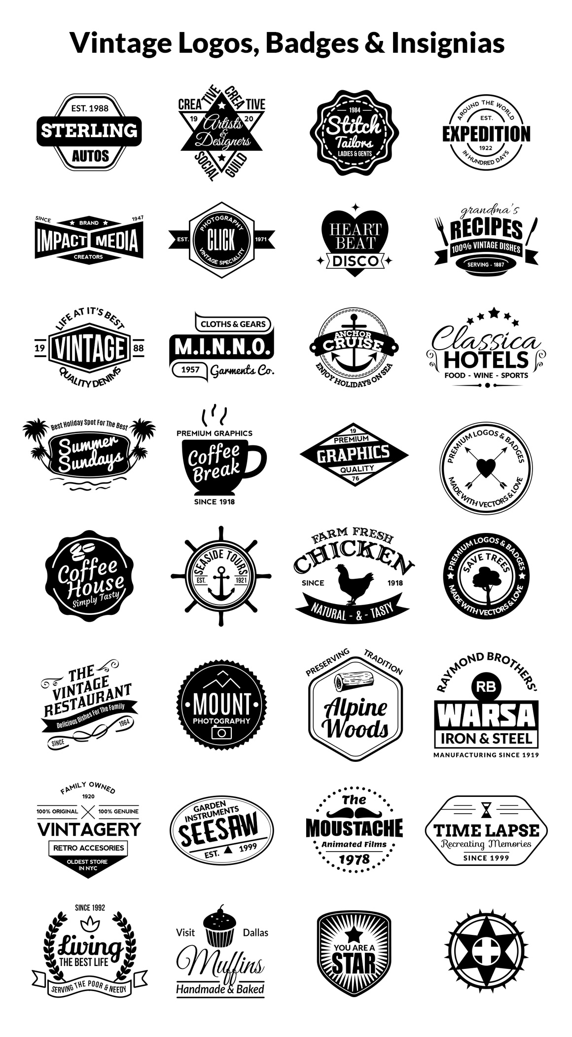 Vector logos and badges