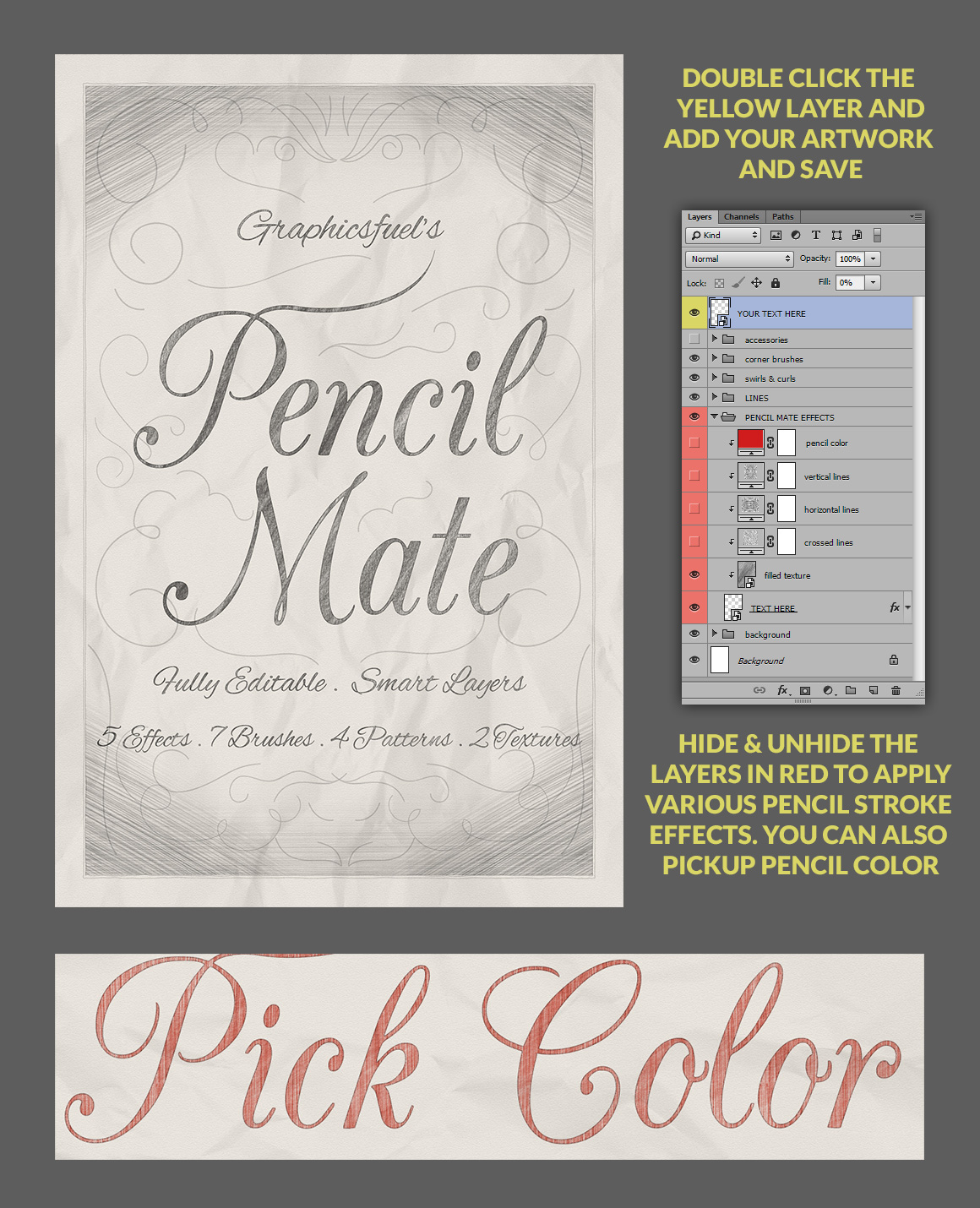 Pencilmate pencil text effect