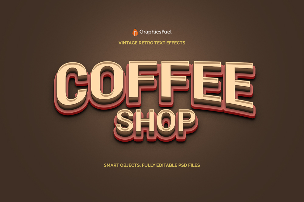 Retro vintage coffee text effect