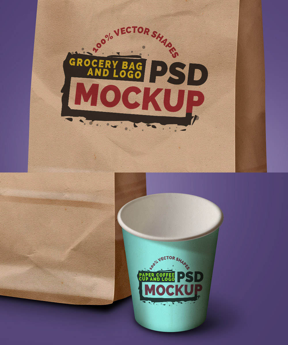 grocery-bag-coffee-cup-mockups-view