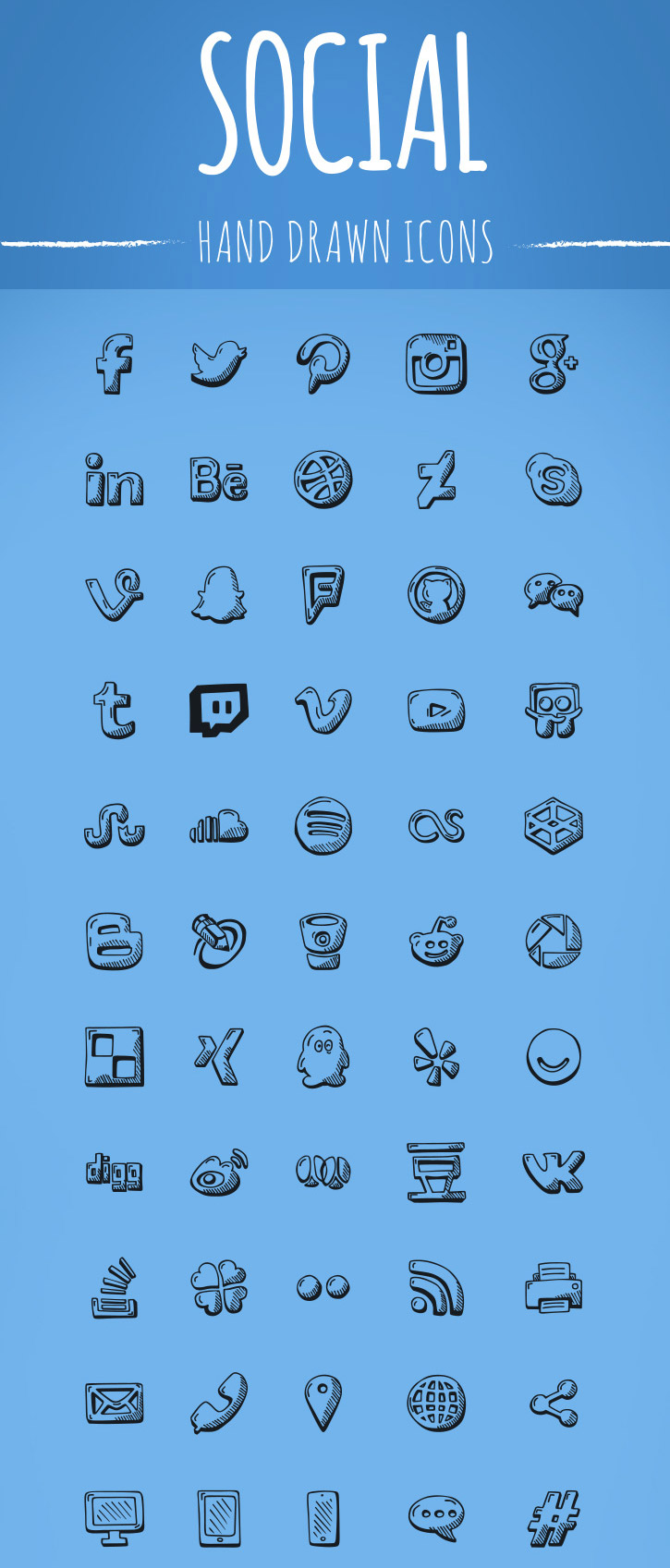 free-hand-drawn-social-icons