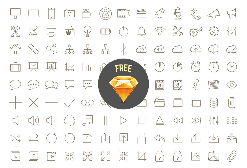 200-free-outline-icons-sketch