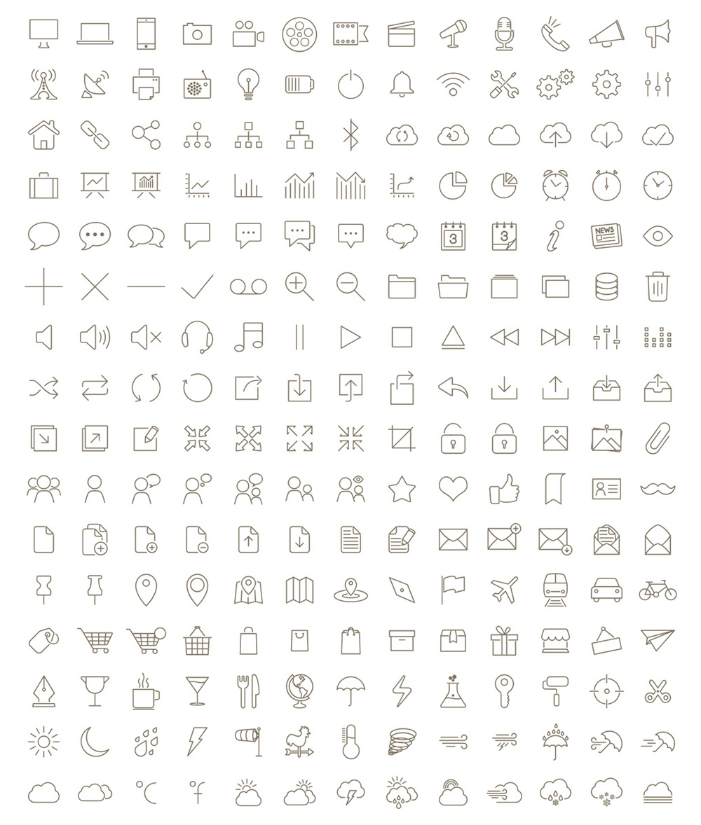 200-free-outline-icons