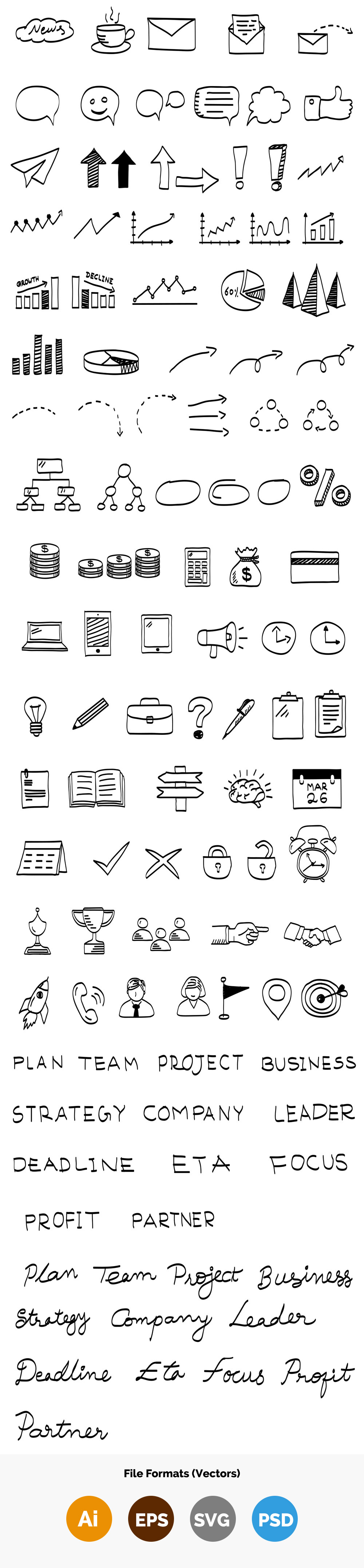 Business vector doodles