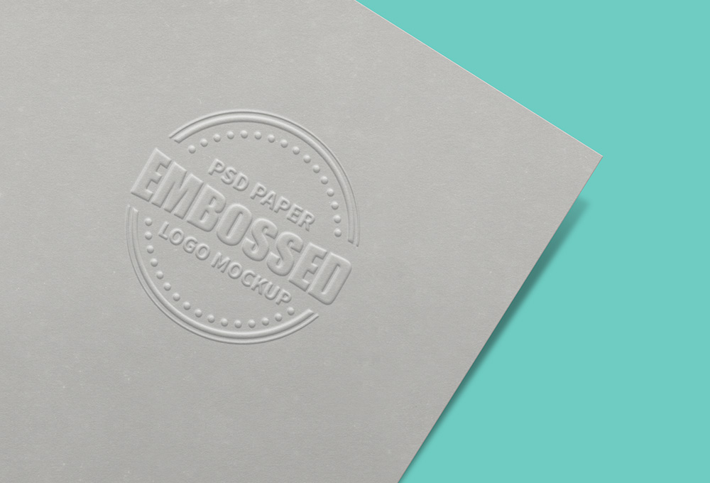 Embossed Paper Logo Mockup Psd Graphicsfuel