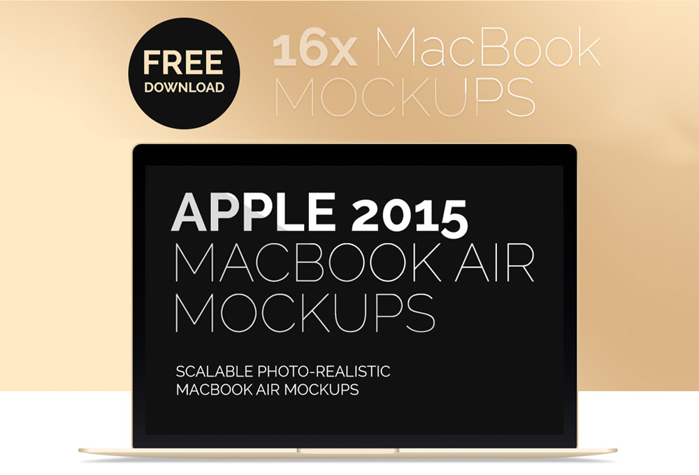 Free Mackbook Air PSD Mockups