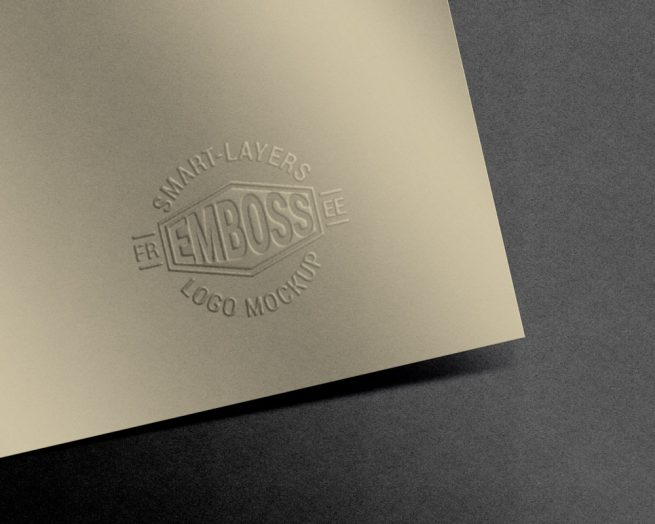 Embossed Paper Logo Mockup PSD GraphicsFuel