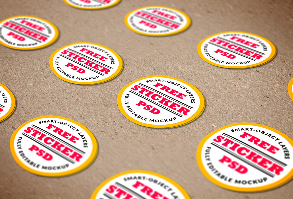 Free Stickers Mockup PSD