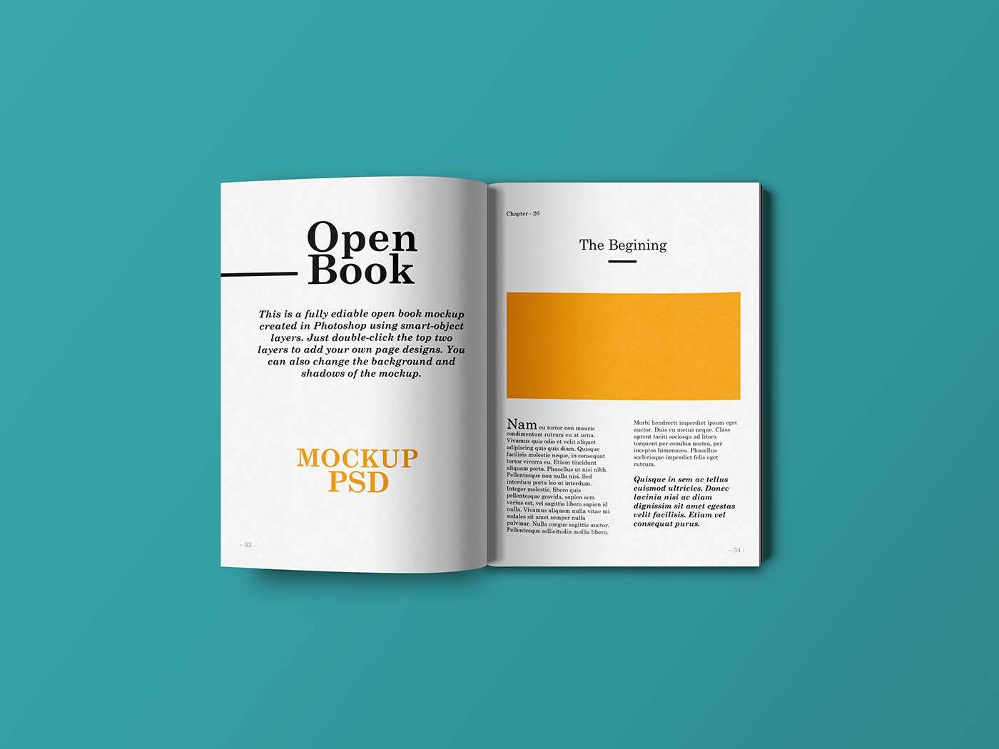 Open book mockup PSD