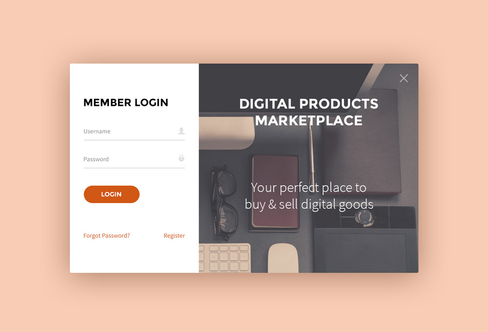 Sign Up & Login Forms UI PSD