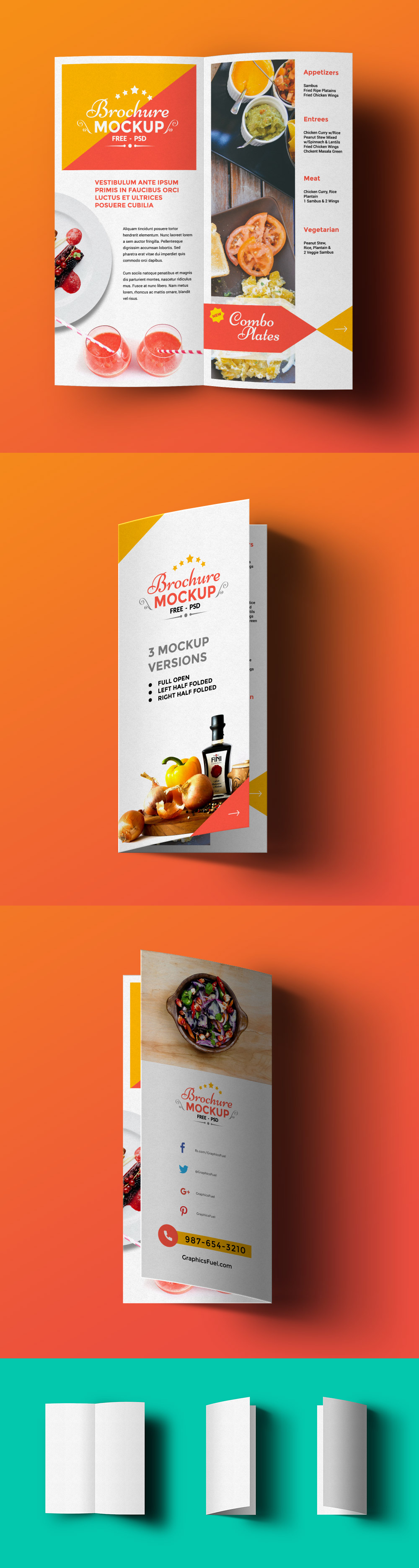 Bi-fold Brochure Mockup PSD