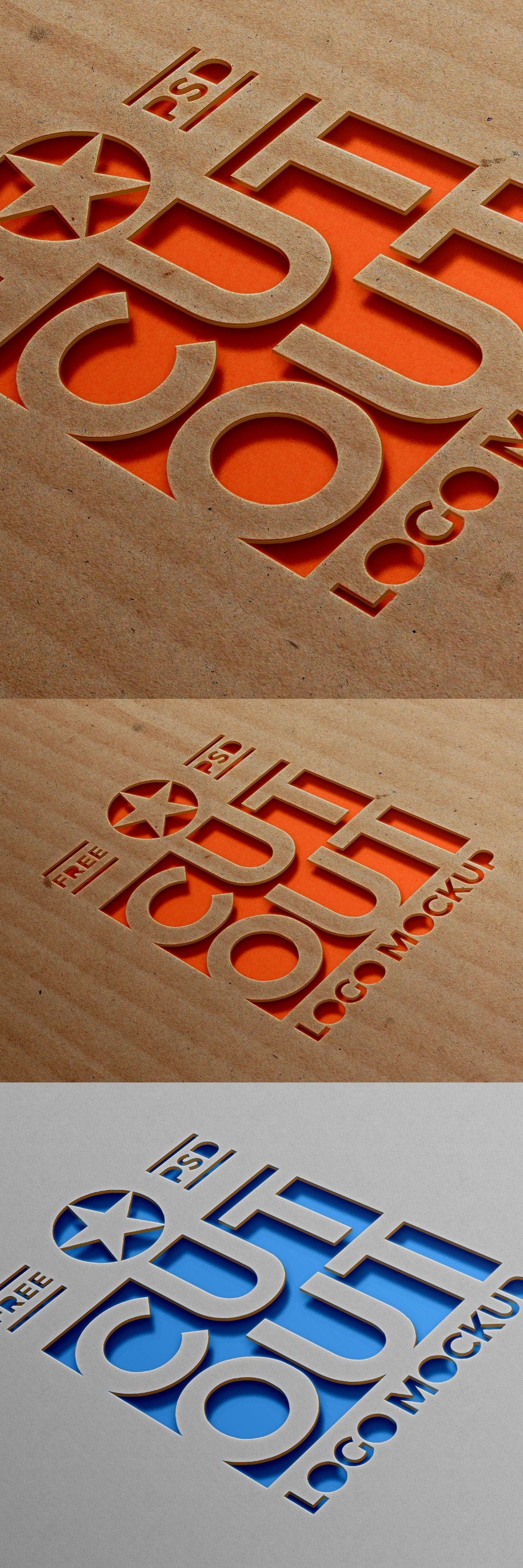 Free Cardboard Cutout Logo Mockup