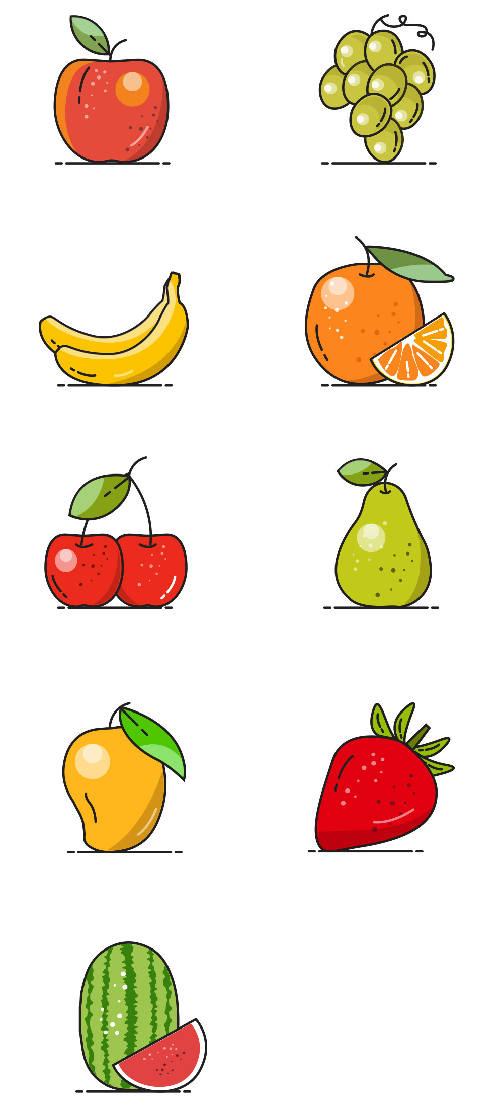 Vector Fruit Icons