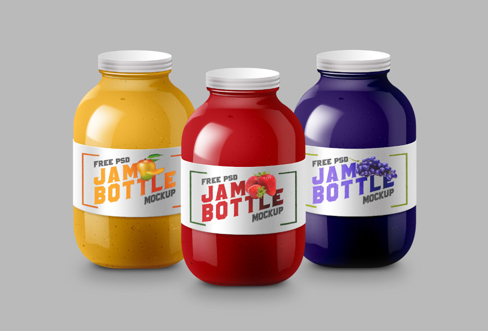 Free Jam Bottle Mockup